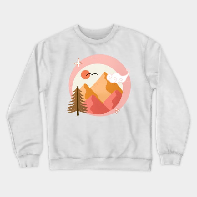 Sunset mountains Crewneck Sweatshirt by Home Cyn Home 